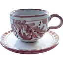Piccola Home Positano Cappuccinokopp Med Tallerken Rød