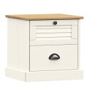 vidaXL Nattbord VIGO hvit 42x35x40 cm heltre furu
