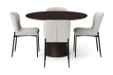 Siena spisegruppe rund 110 cm røkt eik med 4 Elsie spisestoler   Røkt eik/Beige