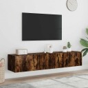 vidaXL TV-benker med LED-lys 2 stk røkt eik 80x35x31 cm 8721012258747