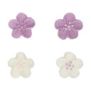 Spiselig Kakepynt Hvite Og Lilla Blomster Pk/24 