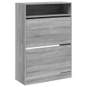  Skoskap med 2 vippeskuffer grå sonoma 80x34x116 cm 8721012386051