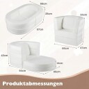 3 i 1 barnesofa – myk velur vaskbare trekk