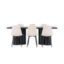 Olivia Spisegruppe 210 cm Rektangulær med 6 Polar stoler - Sort/Beige