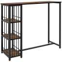 Brunt Barbord med hyller i Wood Look 120x40x105 cm