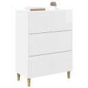 vidaXL Skuffeskap Høgglans hvit 66 x 34,5 x 90 cm Konstruert tre