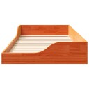  Gulvbedramme Voksbrun 75 x 190 cm Massiv furu tre