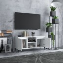 vidaXL TV-benk med metallben hvit 103,5x35x50 cm