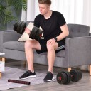 2 i 1 manualsett 30 kg justerbar manual og vektstang profesjonell styrketrening for manualer svart