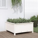 Hageplantekasse hvit 82,5x82,5x39 cm heltre furu