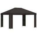 vidaXL Paviljong 4 × 3 m Antrasitt Polyester og stål 190 gsm