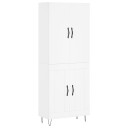 vidaXL Highboard hvit 69,5x34x180 cm konstruert tre 8720845474959