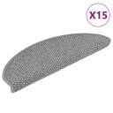 vidaXL Selvklebende trappematter sisal-utseende 15 stk 65x25cm gråbrun