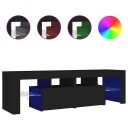 vidaXL TV-benk med LED-lys svart 140x36,5x40 cm