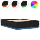  Sengeramme med LED-lys svart 150x200 cm konstruert tre 8721012273405