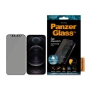 PanzerGlass Antibakteriell Privacy Skjermbeskytter til iPhone 12/12 Pro - Edge-to-Edge, Case Friendly, Svart