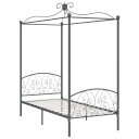 vidaXL Himmelsengeramme grå metall 90x200 cm
