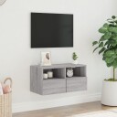 vidaXL Vegghengt TV-benk grå sonoma 60x30x30 cm konstruert tre 8721012254480