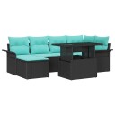 vidaXL Hagesofa Set 7 stk. Svart [Syntetisk]: Poly Rattan