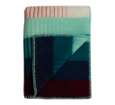 Røros Tweed Åsmund gradient pledd rødt turkis