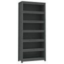 vidaXL Bokhylle gr? 80x35x183 cm heltre furu