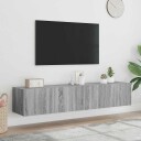 vidaXL TV-benker med LED-lys 2 stk grå sonoma 80x35x31 cm 8721012258761