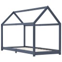 "Hus" sengeramme for barn 90x200 cm - grå