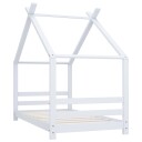 Sengeramme for barn heltre furu 80x160 cm i hvit