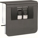Hager SL20055907D1 Datauttak 2 X RJ45, Kanalhøyde 55 mm Aluminium