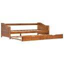 vidaXL Sovesofa uttrekkbar ramme honningbrun furu 90x200 cm