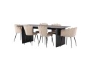 Venture Home Spisegruppe Sicharo 200 cm Rektangulær med 4 Limhamn Stoler Beige