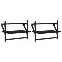  Vegghyller med stenger 2 stk svart 40x25x30 cm 8721012045729