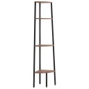 vidaXL Hj?rnehylle 4 etasjer m?rkebrun og svart 45,5x31,5x150 cm