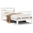  Sengeramme med hodegavl hvit 75x190 cm heltre furu