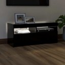 vidaXL TV-benk med LED-lys svart 90x35x40 cm