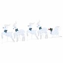  LED Reinsdyr 5 pcs sølv stoff