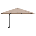  Patio parasoll Taupe Polyester Stor Sammenleggbar Rund