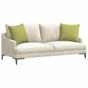  Sofaputer 2 pcs Lys grønn 50 x 50 cm stoff
