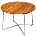 Grythyttan Stålmöbler Bord 9A 100 Ubehandlet teak/varmforsinket stativ Grythyttan Stålmöbler