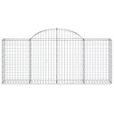 vidaXL Gabionkurver buede 10 stk 200x30x80/100 cm galvanisert jern