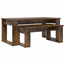  Kaffebord Sett 2 pcs Røkt eik Konstruert tre