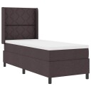  Bokseng med Madrass & LED Mørk Brun 90x190 cm Stoff