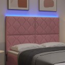  LED Hodegjerde Diamantblokkmønster Rosa 160 cm Fløyel