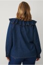 Ellos Plus collection   Denimskjorte med volang   Blå