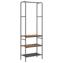  Klesstativ med hyller med hylle Gammelt tre 60 x 30 x 171 cm