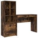  Skrivebord med lagring 2 pcs Røkt eik 100 x 40 x 76 cm