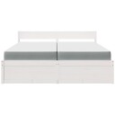  Seng med skuffer og madrass hvit 200x200 cm heltre furu 8721102667855