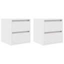  Veggmontert nattbord 2 stk hvit 38x34x40 cm