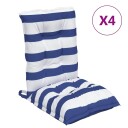 vidaXL Utendørs pute 4 stk. Stoff Blå og hvit stripe 100 x 50 x 7 cm
