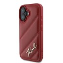 Karl Lagerfeld Rød Hardcase Mobildeksel til iPhone 16 med Quilted Design